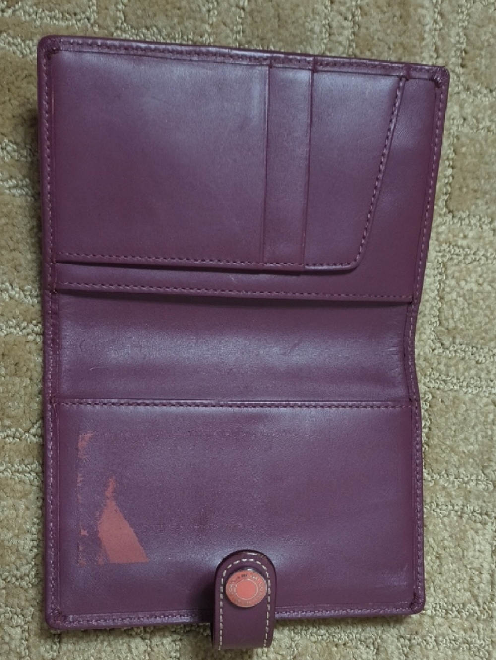 Coach small Planner. Pink Leather Snap Wallet With Dark Purple Trim. - Picture 11 of 16